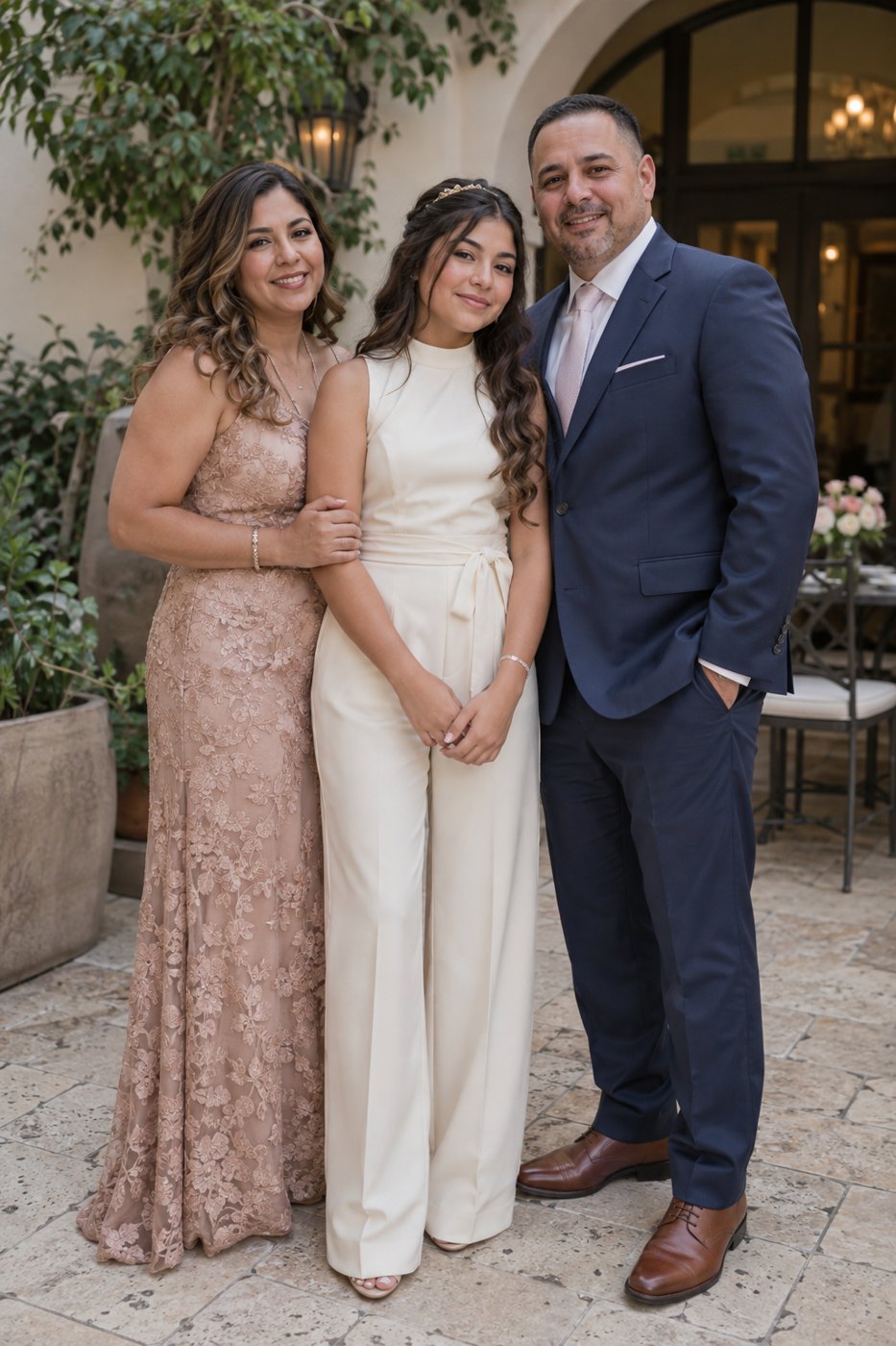 Session idea: A contemporary look. Contemporary outfit · With her parents.