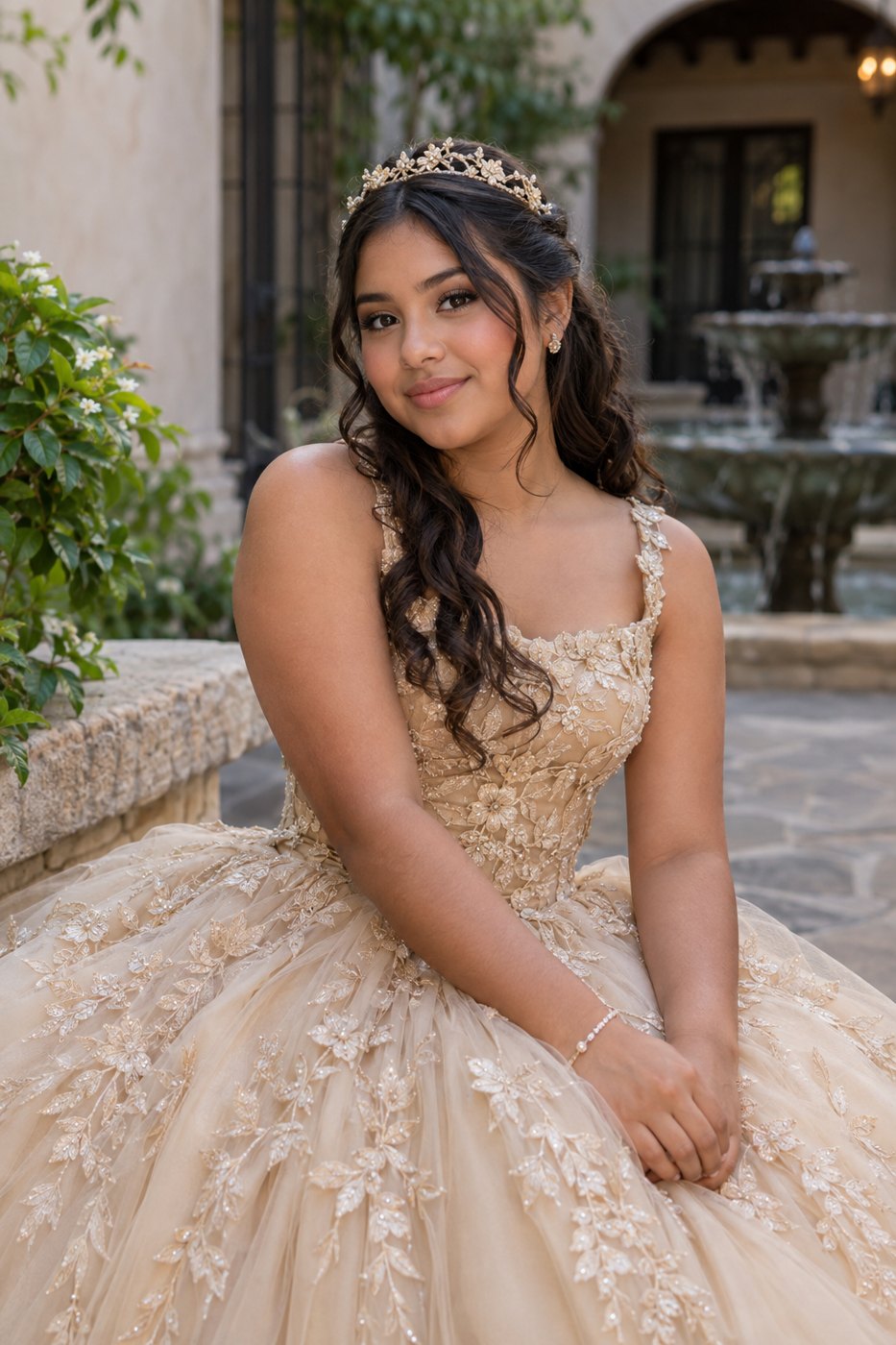 Session idea: An unhurried portrait. Seated · Courtyard.